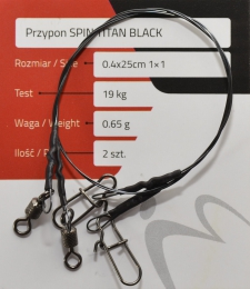 "Przypon SPIN TITAN BLACK 0,40mm/25cm 2szt Matchpro"